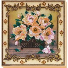 Набор для вышивания бисером на натуральном художественном холсте "Баллада про цветы"