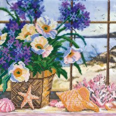 Набор для вышивания бисером на натуральном художественном холсте "На берегу"