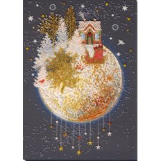 фото: картина вышитая бисером Рождественская сказка