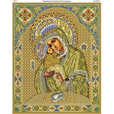 изображение: икона для вышивки бисером, Почаевская Богородица