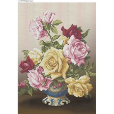фото: картина, вышитая бисером, Букет роз