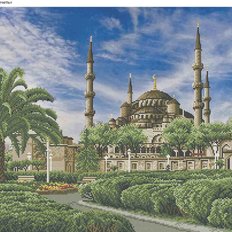 фото: картина, вышитая бисером, Голубая мечеть
