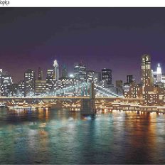фото: картина, вышитая бисером, Огни Нью-Йорка