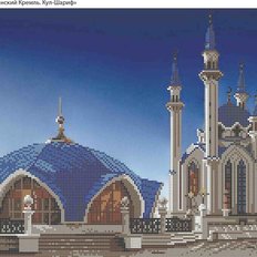 фото: картина, вышитая бисером, Казанский кремль. Кул-Шариф