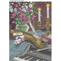 фото: картина, вышитая бисером, Музыка при свечах