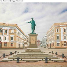 фото: картина, вышитая бисером, Одесса. Памятник Дюку де Ришелье