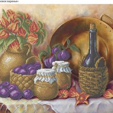 фото: картина, вышитая бисером, Сливовое варенье