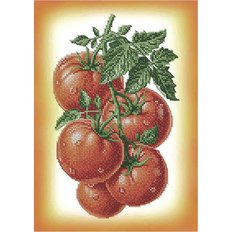 фото: картина, вышитая бисером, томаты