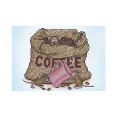 фото: картина для вышивки бисером, Кофейные мышата