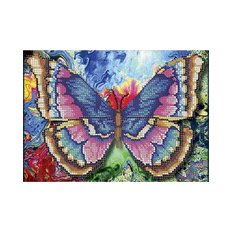 фото: картина, вышитая бисером, Акварельная бабочка