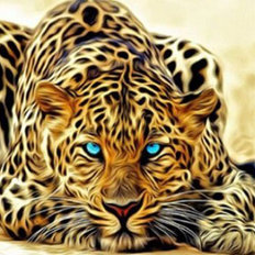 Набор в технике алмазная вышивка Огненный леопард