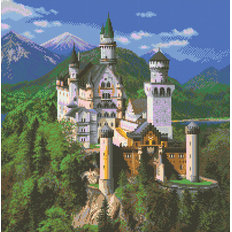 фото: картина в алмазной технике Замок в горах