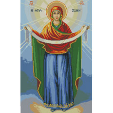 изображение: икона в алмазной технике Покров Пресвятой Богородицы