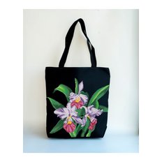 фото: сшитая сумка для вышивки бисером или нитками Орхидеи