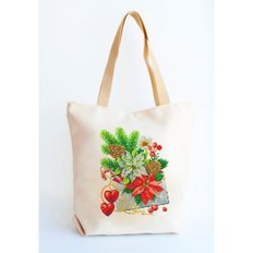 фото: сшитая сумка для вышивки бисером или нитками С Рождеством