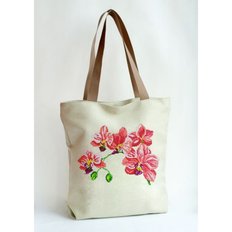 фото: сшитая сумка для вышивки бисером или нитками Ветка орхидей