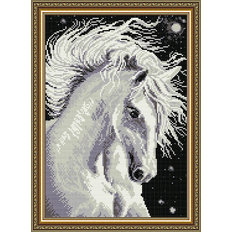 Набор в технике алмазная вышивка Лошадь белая