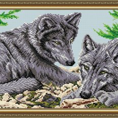 Набор в технике алмазная вышивка Волки