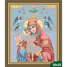 Схема для вышивки бисером Икона Богородица Достойно есть (Милующая)