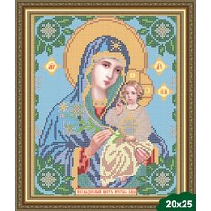 Схема для вышивки бисером Икона Богородица Неувядаемый цвет