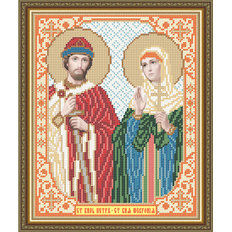 Схема для вышивки бисером Икона Святой Князь Петр и Святая Княжна Феврония
