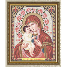 Схема для вышивки бисером Икона Образ Пресвятой Богородицы Жировицкая