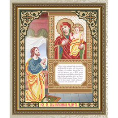 Схема для вышивки бисером Икона Нечаянная Радость Образ Пресвятой Богородицы Покрывающая