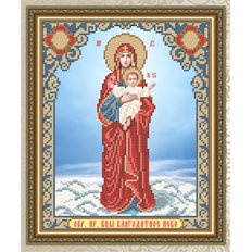 Схема для вышивки бисером Икона Благодатное Небо Образ Пресвятой Богородицы Покрывающая