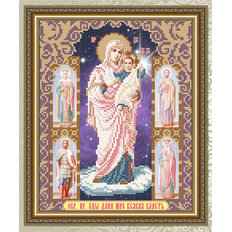 Схема для вышивки бисером Икона Дана Мне Всякая Власть Образ Пресвятой Богородицы