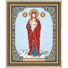 Схема для вышивки бисером Икона Валаамская Образ Пресвятой Богородицы
