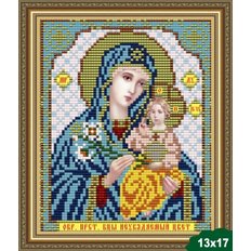 Схема для вышивки бисером Икона Богородица Неувядаемый цвет