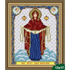Схема для вышивки бисером Икона Образ Пресвятой Богородицы Покрова