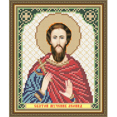 Схема для вышивки бисером Икона Святой Мученик Леонид