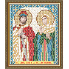 Схема для вышивки бисером Икона Святой Князь Петр и Святая Княжна Феврония