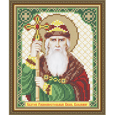 Схема для вышивки бисером Икона Святой Равноапостольный Князь Владимир