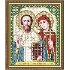 Схема для вышивки бисером Икона Святые Мученики Киприан и Иустина