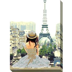 фото: картина, вышитая бисером, Вид в Париже