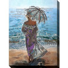 фото: картина, вышитая бисером, Прогулка у моря