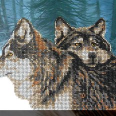 фото: картина для вышивки бисером Волки