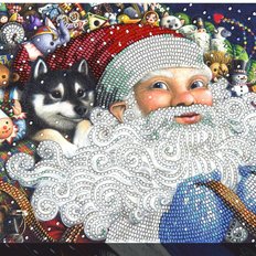 фото: картина для вышивки бисером Санта Клаус