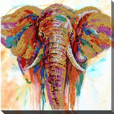 фото: картина для вышивки бисером Красочный слон
