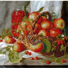 фото: картина для вышивки бисером Натюрморт с яблоками