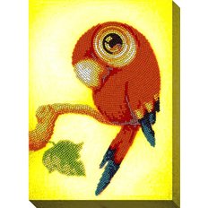 фото: картина для вышивки бисером Красный попугай