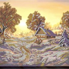 фото: картина для вышивки бисером Зимний закат