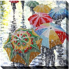 фото: картина для вышивки бисером Зонтики