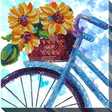 фото: картина для вышивки бисером Голубой велосипед