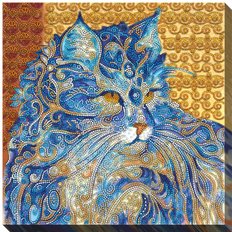 фото: картина для вышивки бисером Увлеченный кот