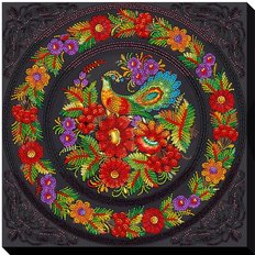 фото: картина для вышивки бисером Птица в цветах