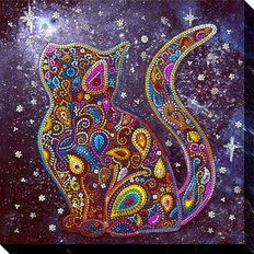 фото: картина для вышивки бисером Звездный котенок