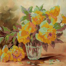 фото: картина для вышивки бисером Желтые розы